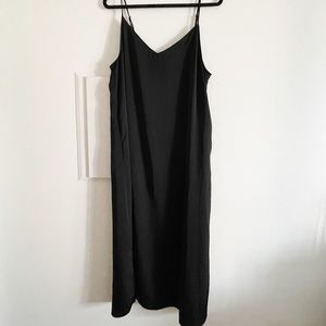 Black Midi Slip Dress